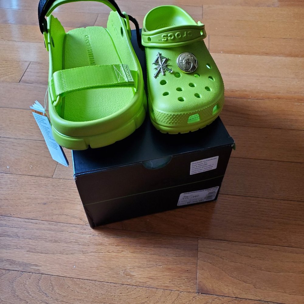 NEW CROCS X SANKUANZ LIME COLOR 2 in 1 - Picture 4 of 6